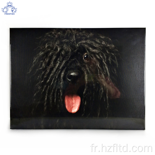 Peinture sur toile de chien en cristal pour décoration murale